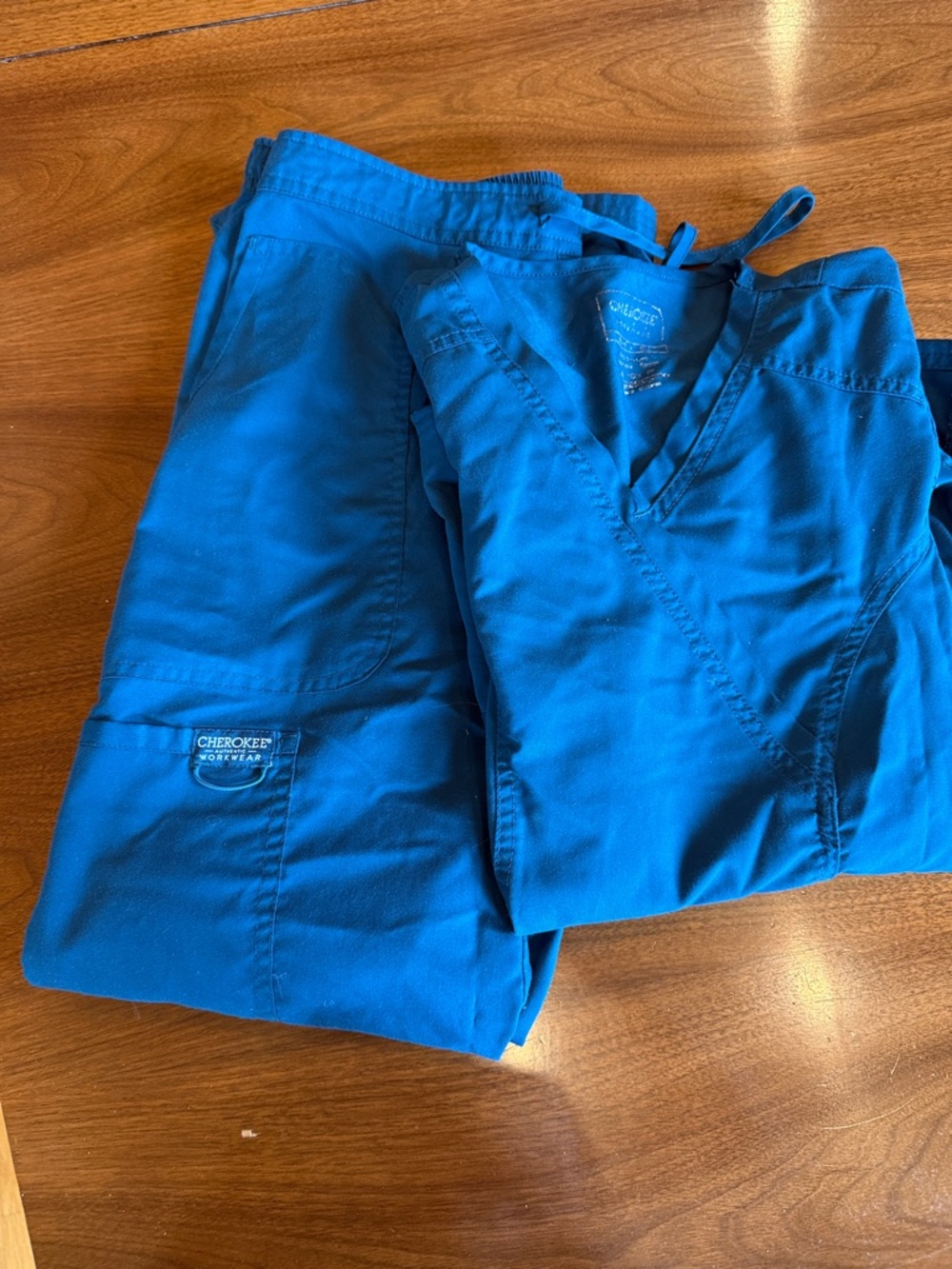 Cherokee Teal Medical Scrub Top and Pants